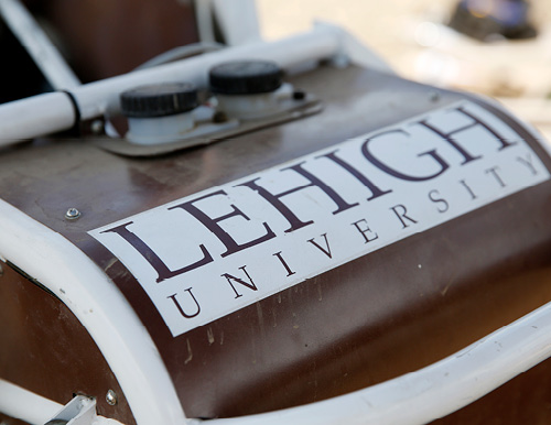 Lehigh University logo on race car hood