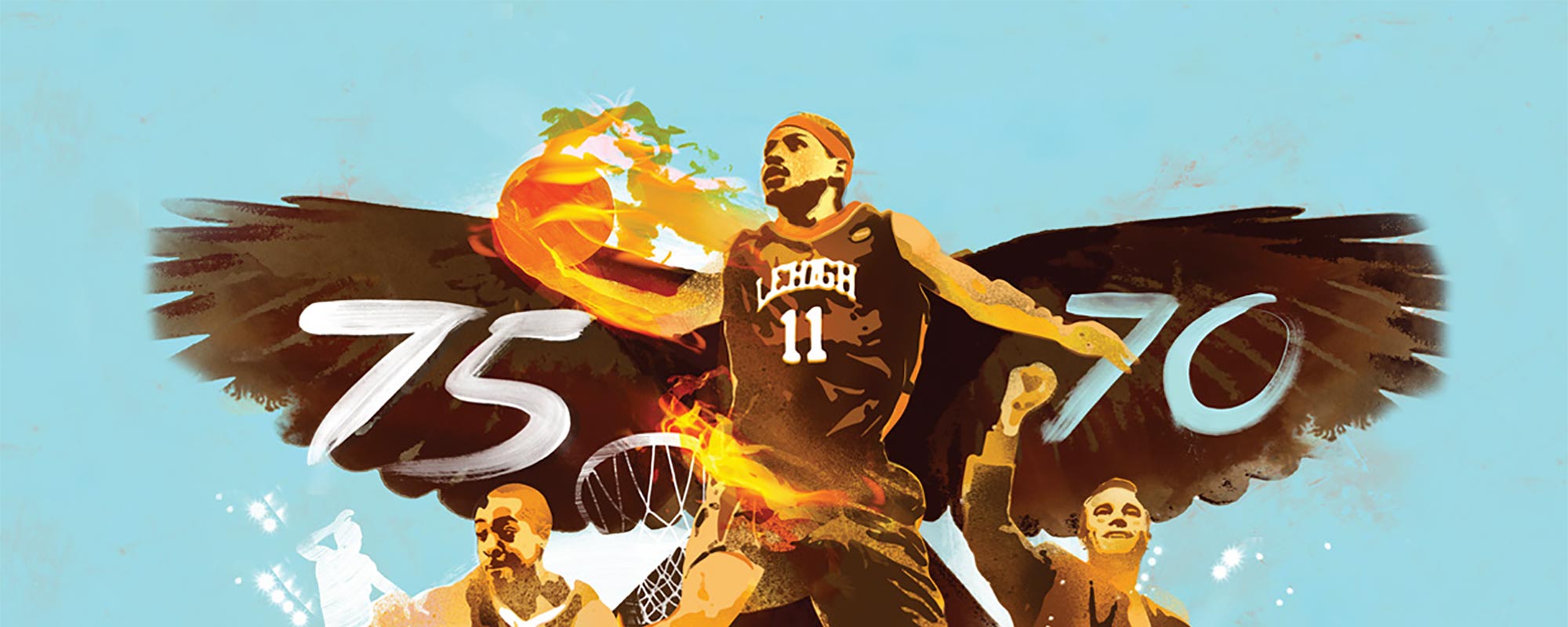 Illustration of Lehigh Basketball team