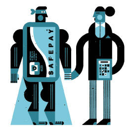 Cartoon illustration of data security