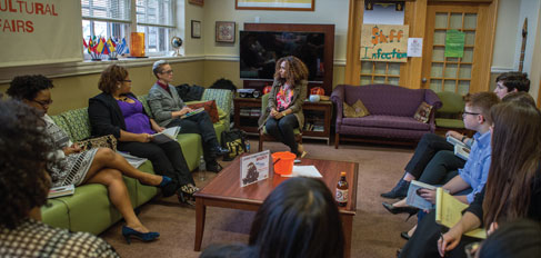 A meeting in the Office of Multicultural Affairs