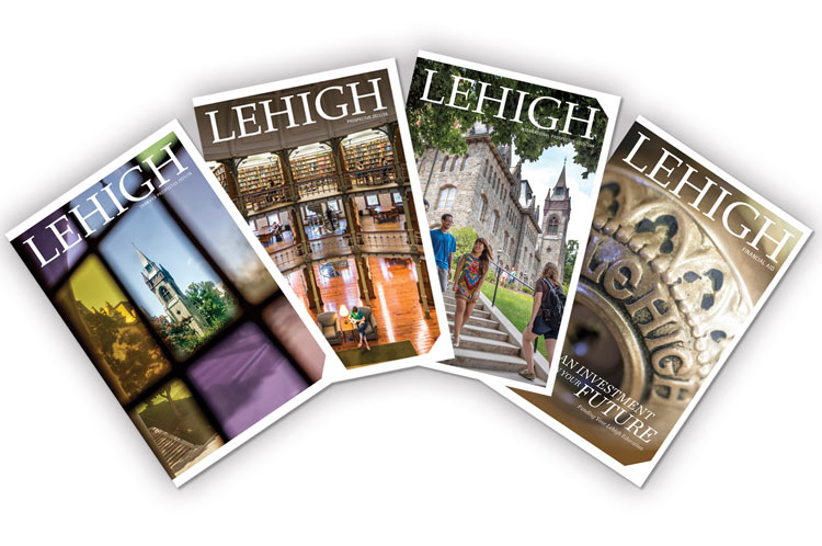 Covers of Lehigh admissions brochures