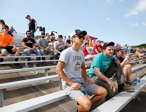 Spectators in the stands watching the competition