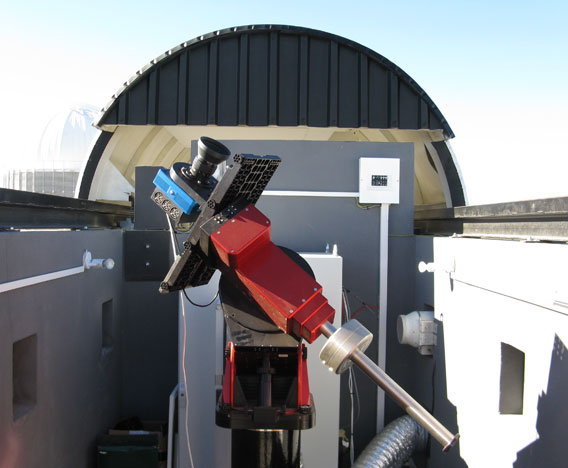 Pepper’s low-budget KELT telescopes, like this one in Arizona, scan large swaths of the sky and record changes in the brightness of stars located not too distant from the solar system.