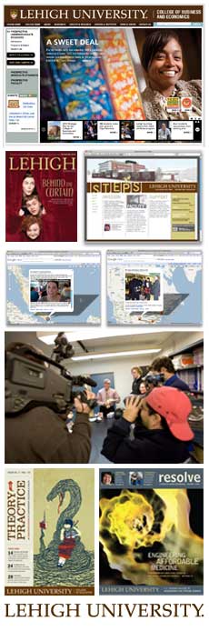 Collage of work produced by University Communications and Public Affairs