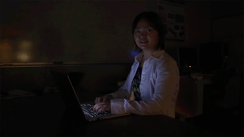 Xiaolei Huang at computer