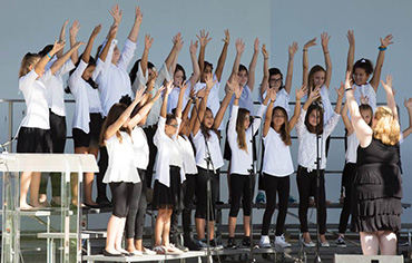 Students performing a song