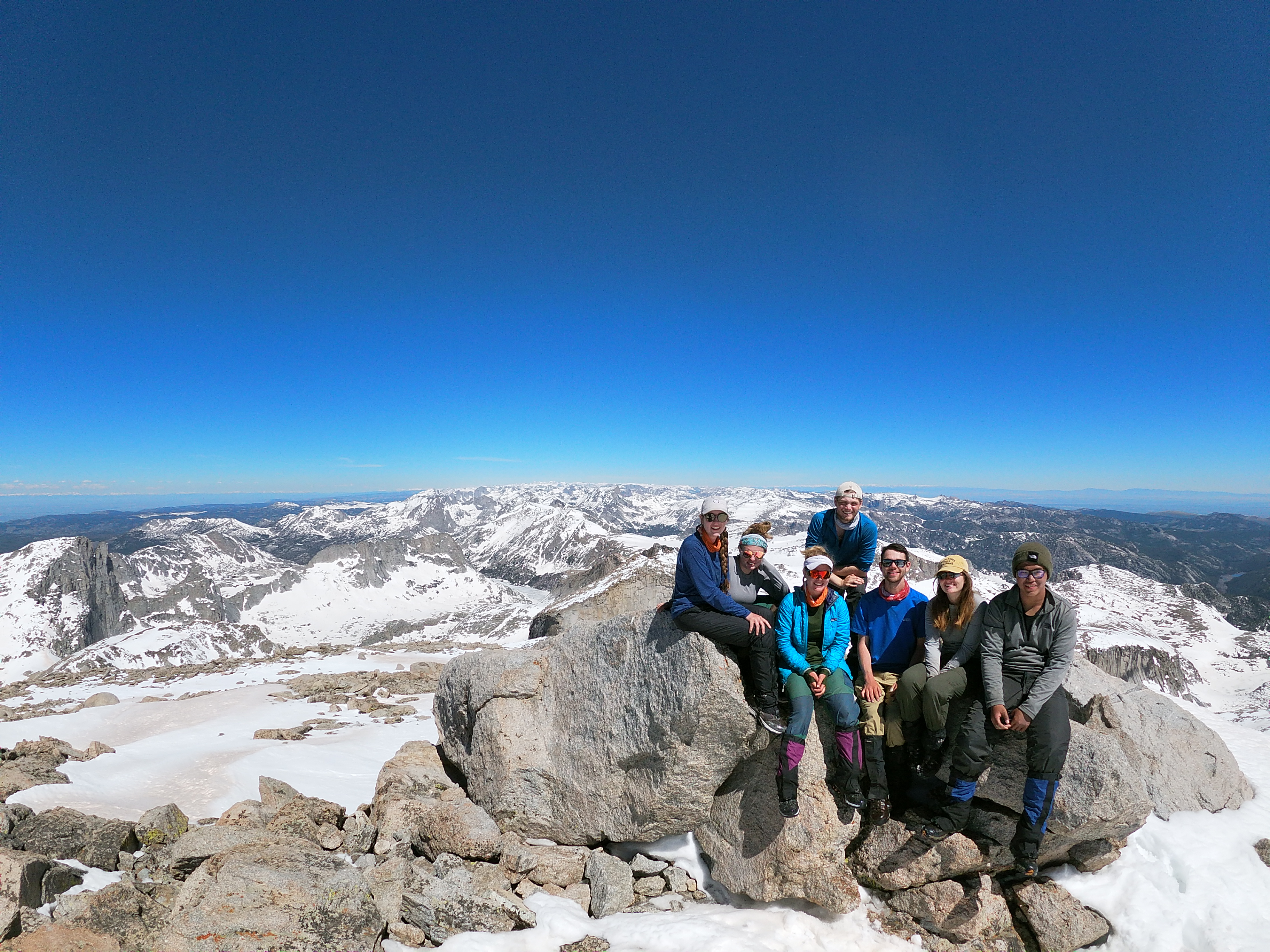 People on a mountain summit