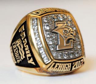 Lehigh University ring with the word 'family'