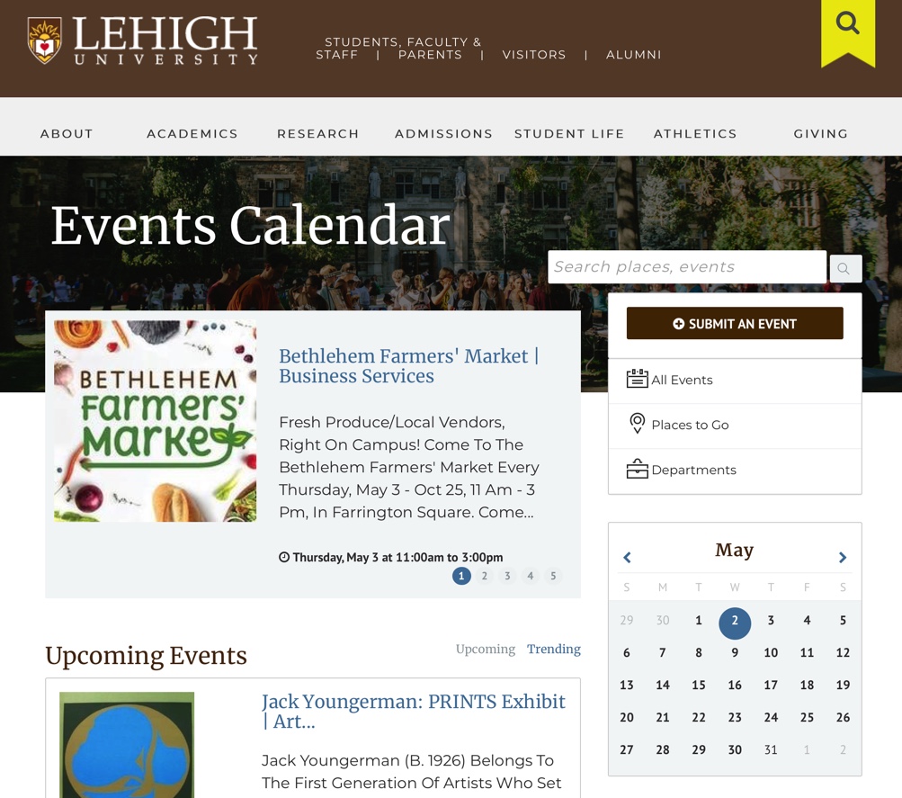 About Lehigh Events Calendar About Lehigh Lehigh University