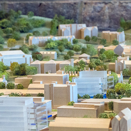 Model showing campus developments
