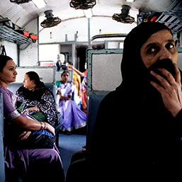New Delhi woman on bus