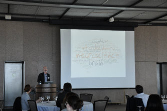 Dwight Bergles of Johns Hopkins University presents at the Lehigh interdisciplinary neuroscience symposium