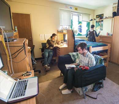 Lehigh students studying in dorm room