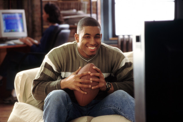 Man watching football game