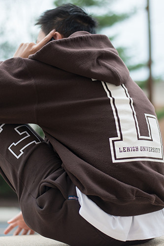 Student wearing a Lehigh sweatshirt
