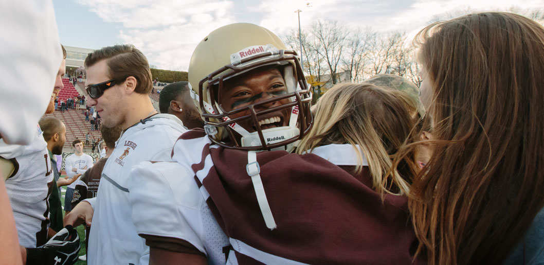 Lehigh University football player after the 152nd rivalry game