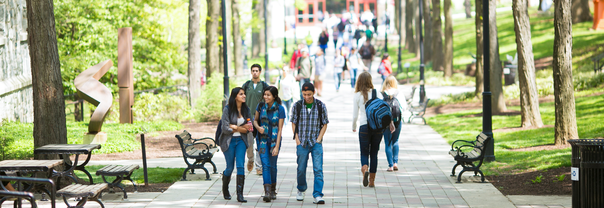 Students walking around on Lehigh's Campus