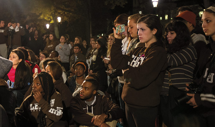 Lehigh students gather outside to take a proactive stand against inequality and discrimination