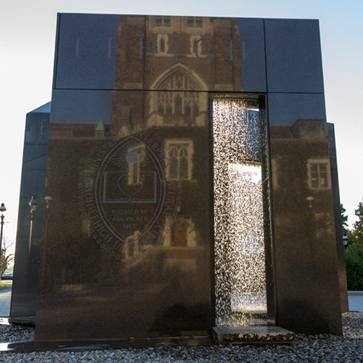 John A. Cable ’45 Arrival Court fountain