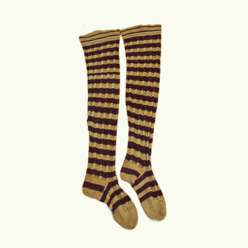 Brown-and-white striped stockings
